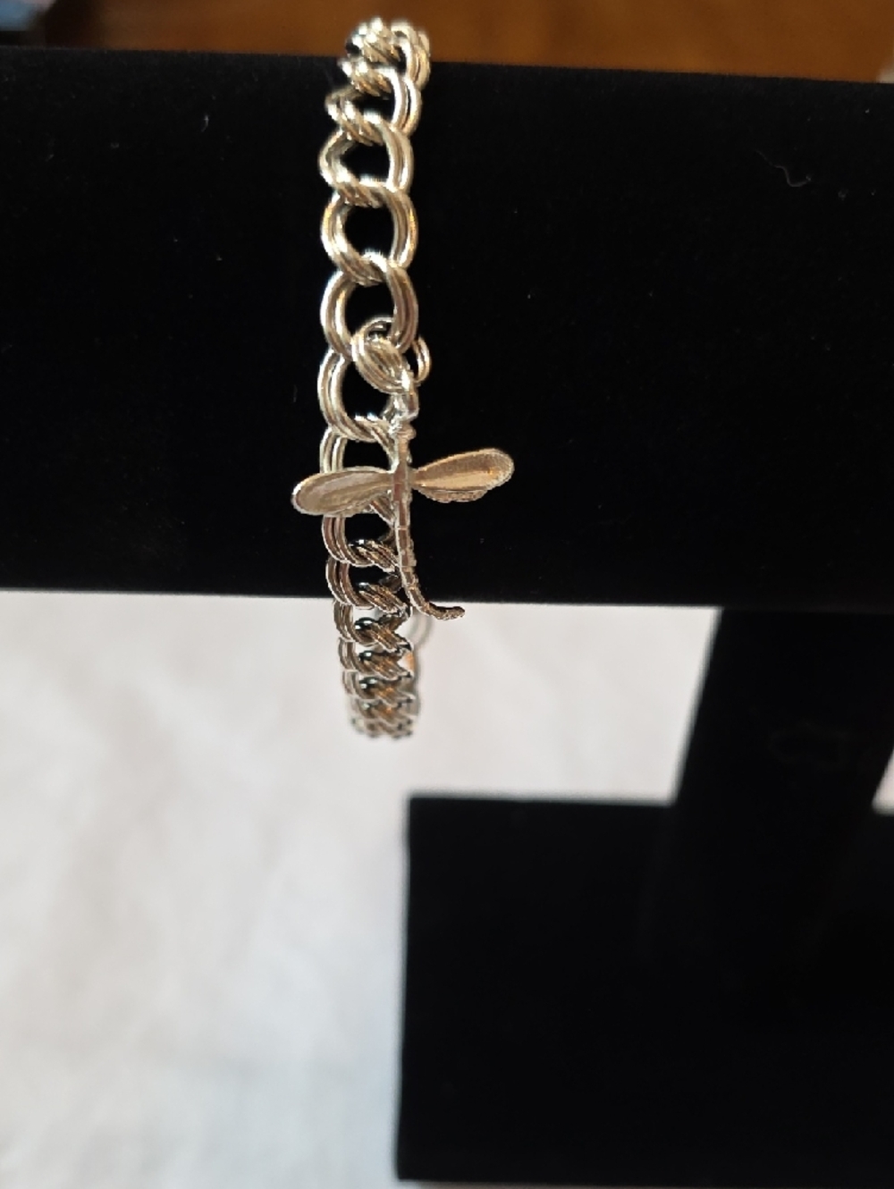 Sterling Silver Charm Bracelet With Dragonfly Charm - Picture 6 of 8